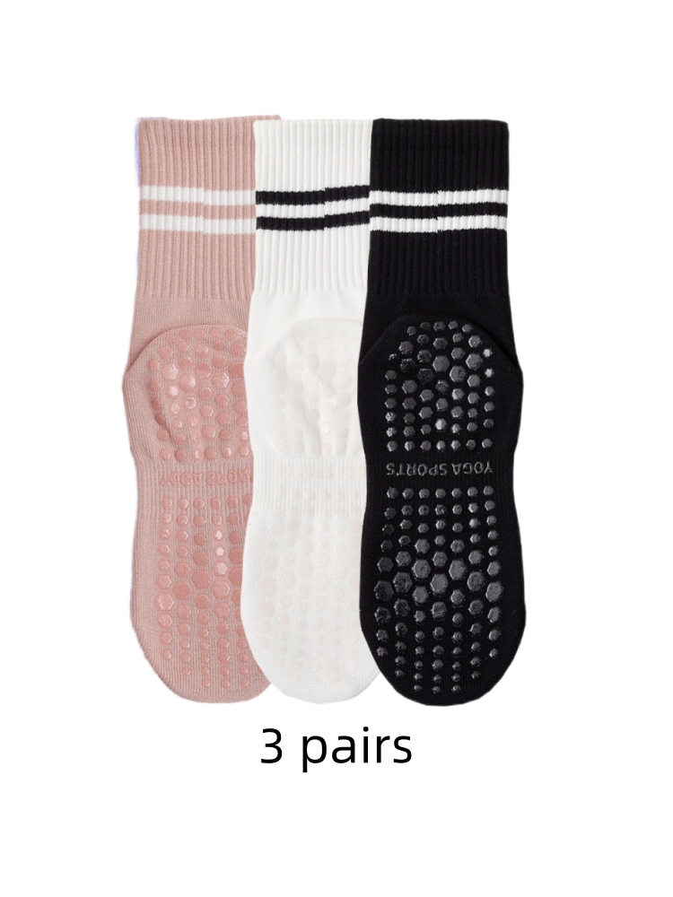 Medias Para Pilates Y Yoga - 3 Çift Yoga Çorabı, Orta Boy,